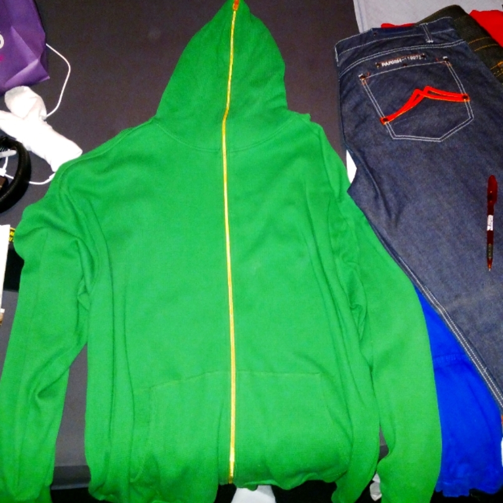 Green hoodie